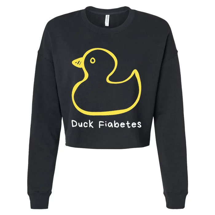 Duck Fiabetes Type 1 Diabetes sucks Cropped Pullover Crew