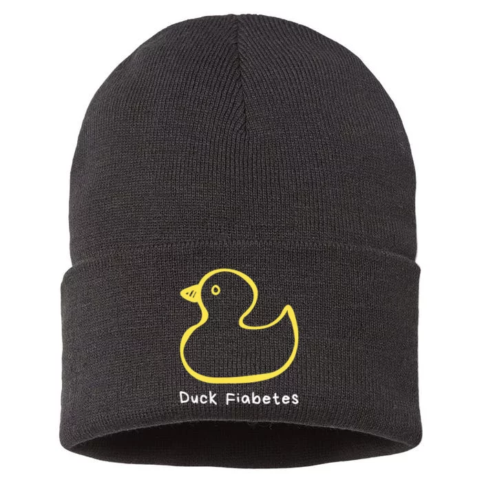 Duck Fiabetes Type 1 Diabetes sucks Sustainable Knit Beanie