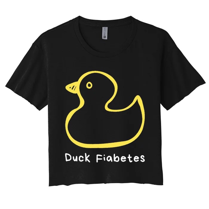 Duck Fiabetes Type 1 Diabetes sucks Women's Crop Top Tee