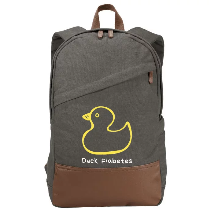 Duck Fiabetes Type 1 Diabetes sucks Cotton Canvas Backpack