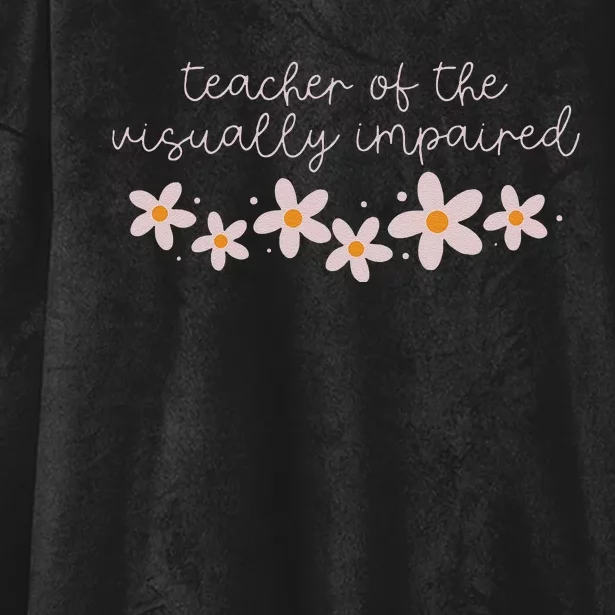 Daisy Flower Teacher Of The Visually Impaired Asl Braille Hooded Wearable Blanket