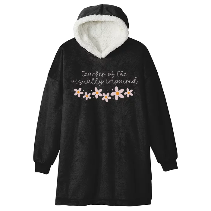 Daisy Flower Teacher Of The Visually Impaired Asl Braille Hooded Wearable Blanket