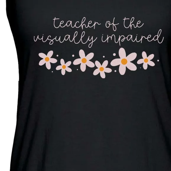 Daisy Flower Teacher Of The Visually Impaired Asl Braille Ladies Essential Flowy Tank