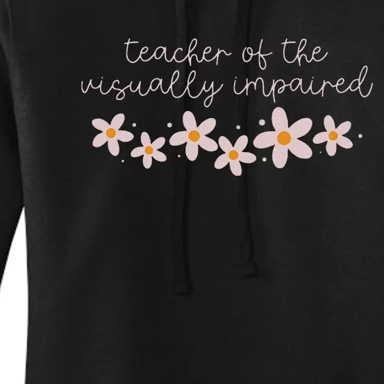 Daisy Flower Teacher Of The Visually Impaired Asl Braille Women's Pullover Hoodie