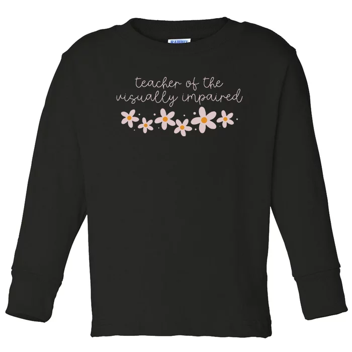 Daisy Flower Teacher Of The Visually Impaired Asl Braille Toddler Long Sleeve Shirt