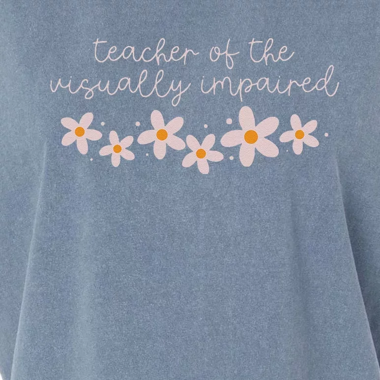 Daisy Flower Teacher Of The Visually Impaired Asl Braille Garment-Dyed Women's Muscle Tee