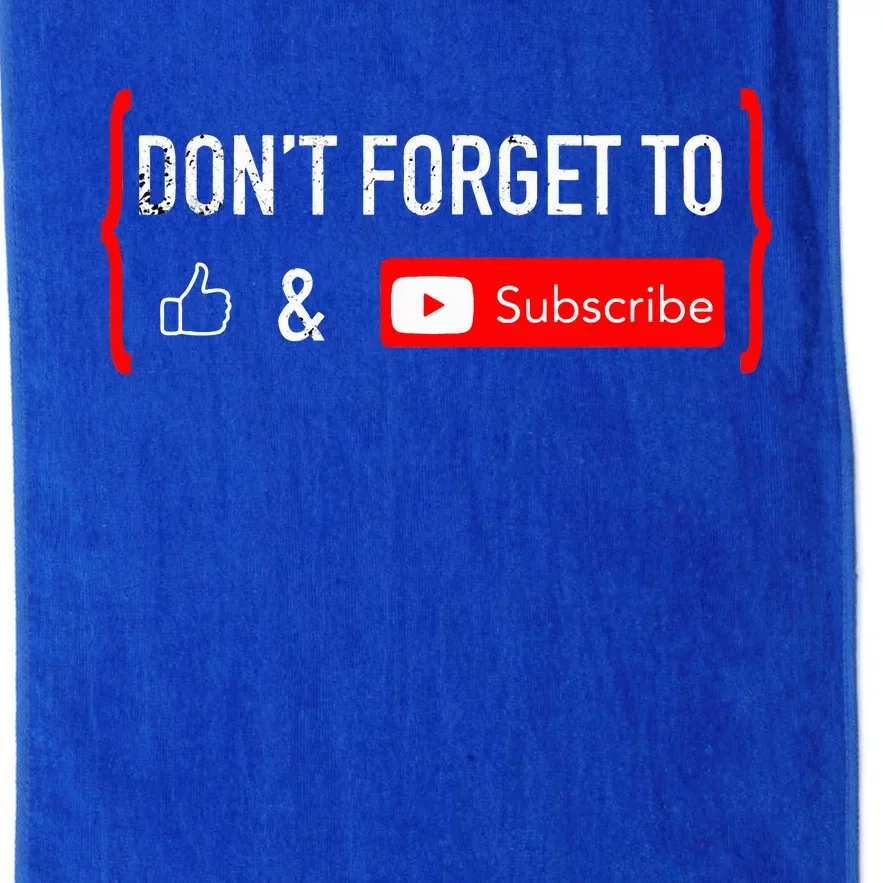 Don't Forget to Like and Subscribe Video Content Creator Platinum Collection Golf Towel