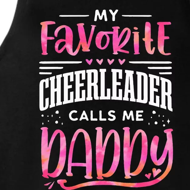 Dad Father Tie Tie Dye Cheer Dad Funny Cheerleading Ladies Tri-Blend Wicking Tank