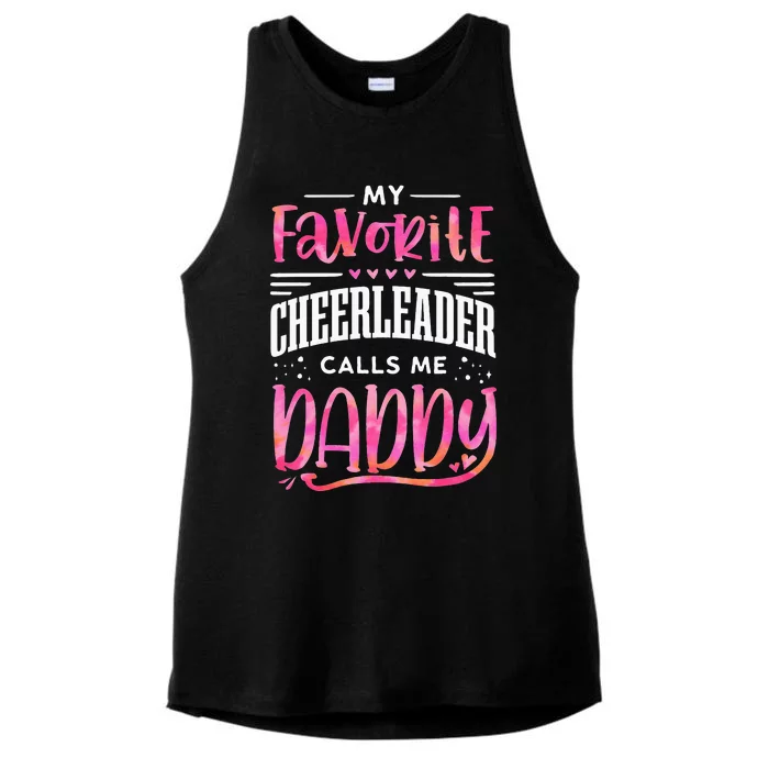 Dad Father Tie Tie Dye Cheer Dad Funny Cheerleading Ladies Tri-Blend Wicking Tank