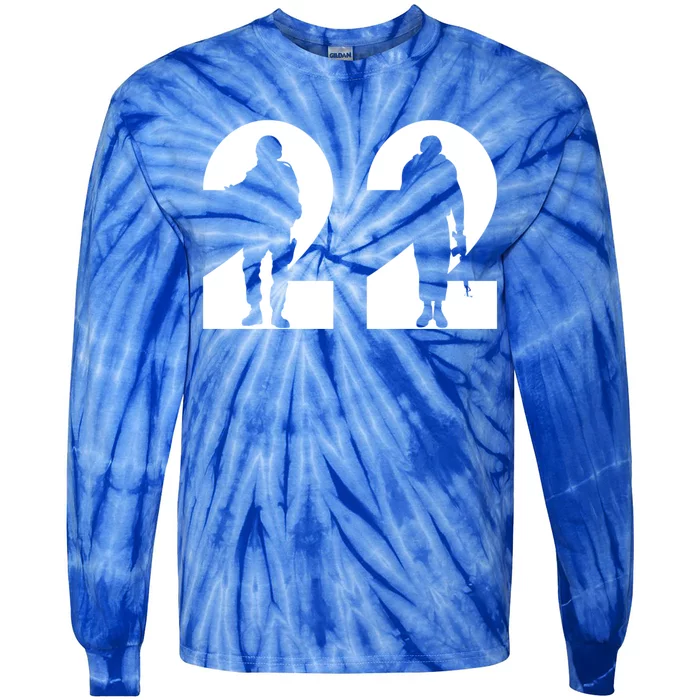 DonT Forget The 22 Usa Veteran Teal Ribbon Ptsd Awareness Meaningful Gift Tie-Dye Long Sleeve Shirt