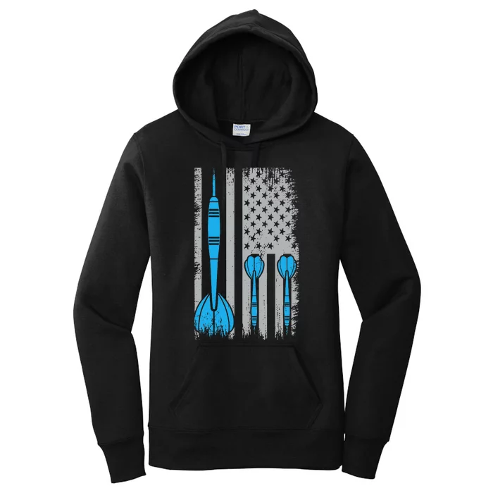 Darts Flag Usa Dartboard Dart Player Women's Pullover Hoodie