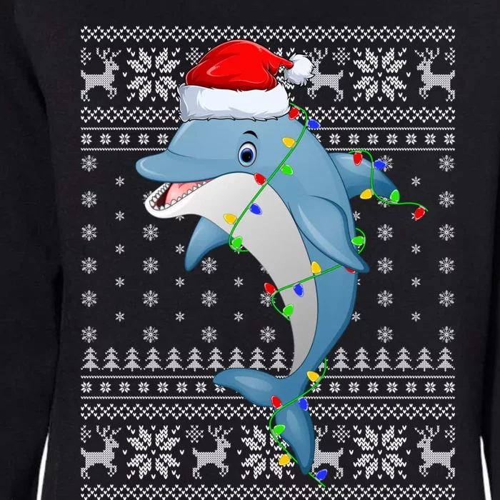 Dolphin Fish Ugly Xmas Sweater Style Santa Dolphin Christmas Meaningful Gift Womens California Wash Sweatshirt