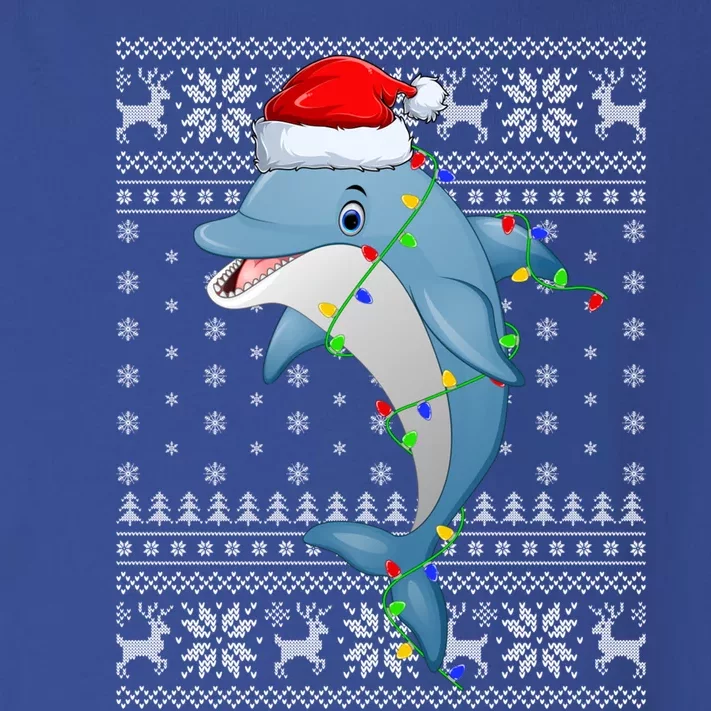 Dolphin Fish Ugly Xmas Sweater Style Santa Dolphin Christmas Meaningful Gift Toddler Long Sleeve Shirt