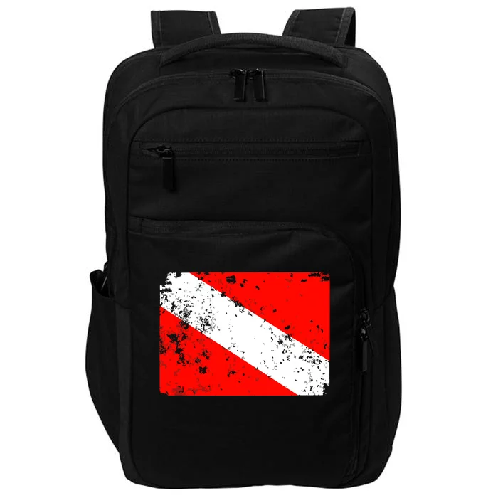 Dive Flag Vintage Worn Scuba Diving Impact Tech Backpack