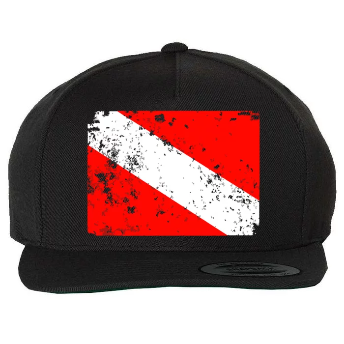 Dive Flag Vintage Worn Scuba Diving Wool Snapback Cap