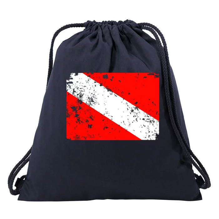 Dive Flag Vintage Worn Scuba Diving Drawstring Bag