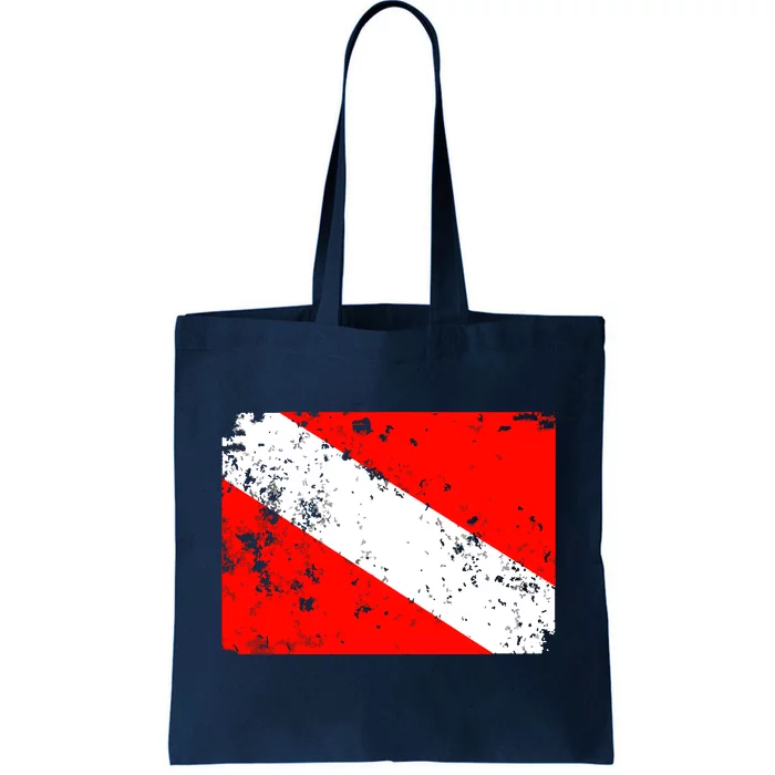 Dive Flag Vintage Worn Scuba Diving Tote Bag