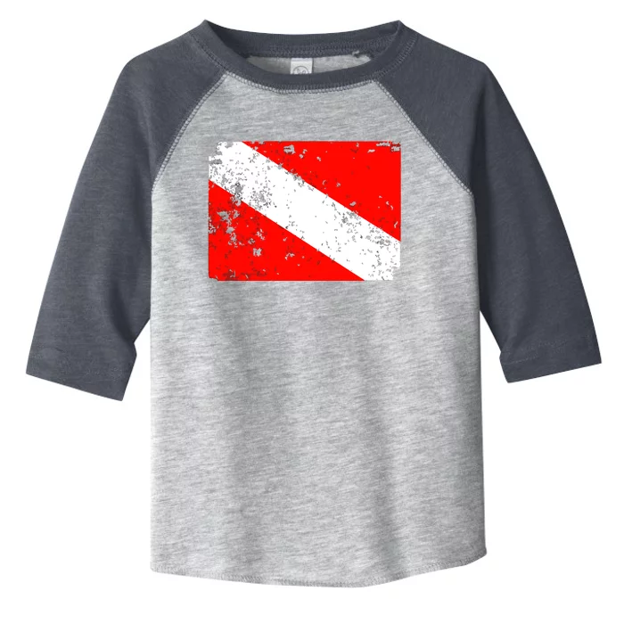 Dive Flag Vintage Worn Scuba Diving Toddler Fine Jersey T-Shirt