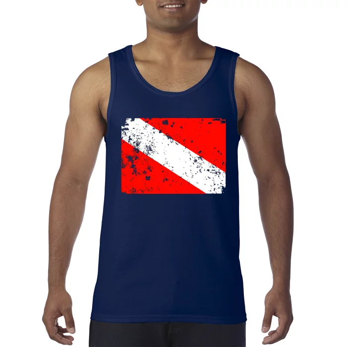 Dive Flag Vintage Worn Scuba Diving Tank Top