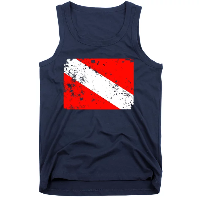 Dive Flag Vintage Worn Scuba Diving Tank Top