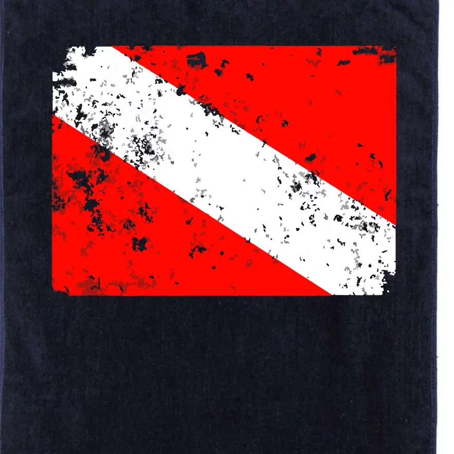 Dive Flag Vintage Worn Scuba Diving Platinum Collection Golf Towel