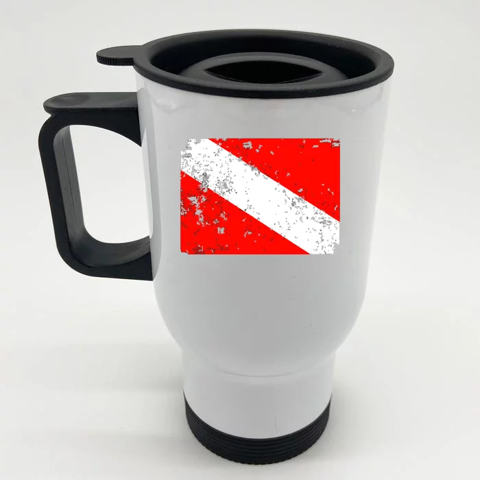 Dive Flag Vintage Worn Scuba Diving Front & Back Stainless Steel Travel Mug