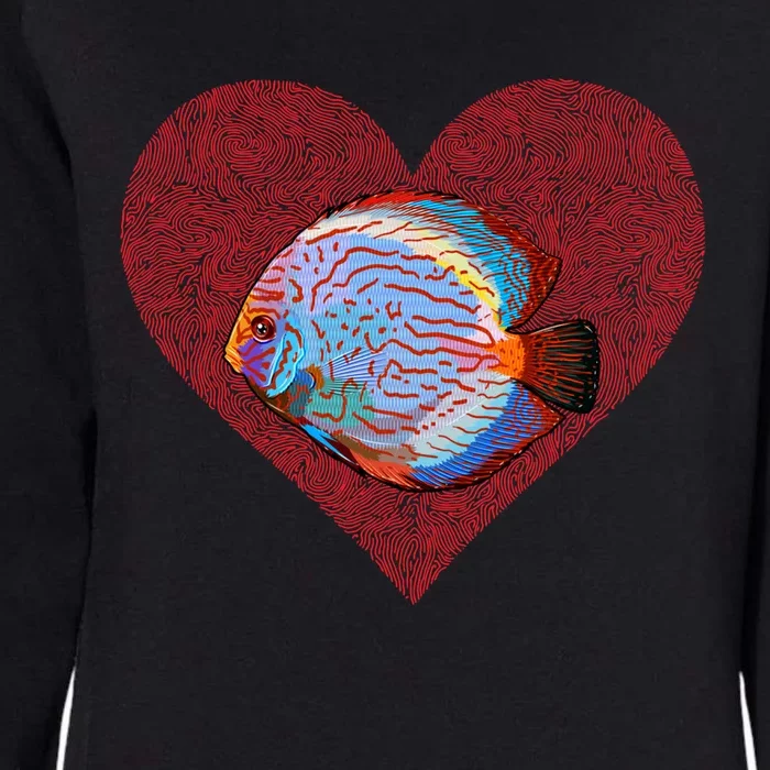 Discus Fish Valentines Day Fish Love Fingerprint Gift Womens California Wash Sweatshirt