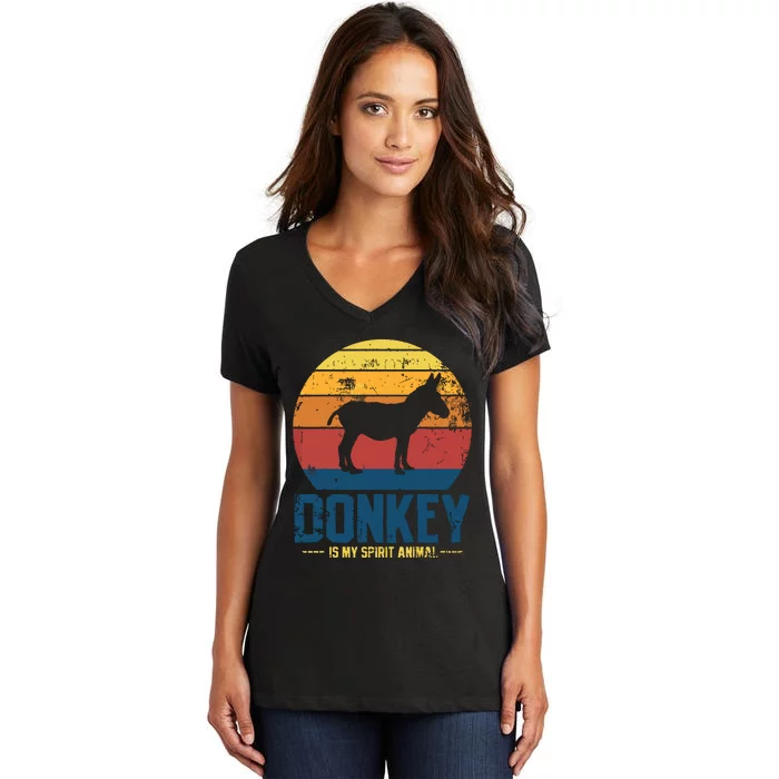 Donkey Farmer Vintage Women's V-Neck T-Shirt