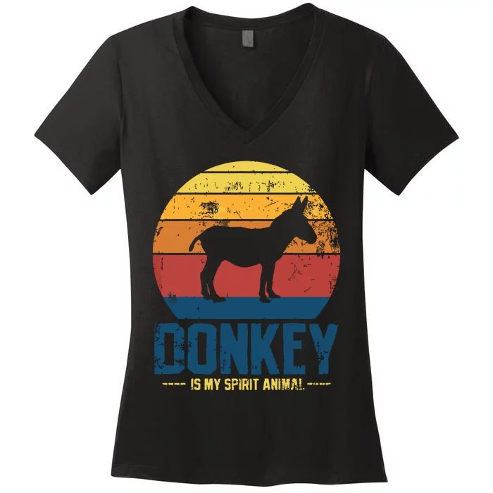 Donkey Farmer Vintage Women's V-Neck T-Shirt