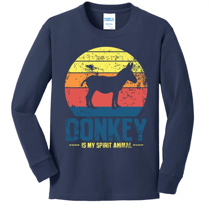 Donkey Farmer Vintage Kids Long Sleeve Shirt