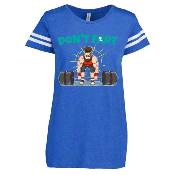 Don't Fart Workout Deadlift Weight Lifting Farting Gift Enza Ladies Jersey Football T-Shirt