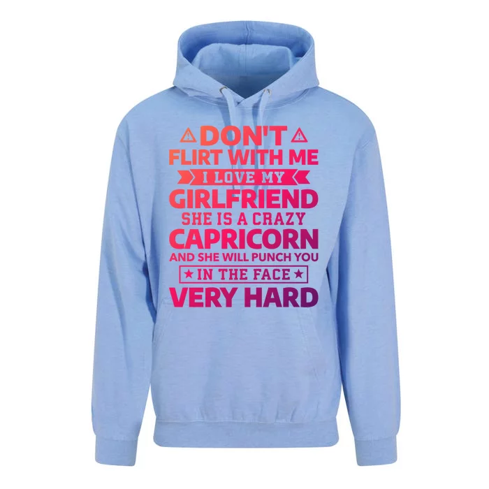 Dont Flirt With Me I Love My Capricorn Friend Horoscope Gift Unisex Surf Hoodie