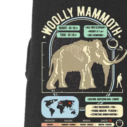 Dinosaur Facts Woolly Mammoth Science & Anatomy Gift Doggie 3-End Fleece Hoodie