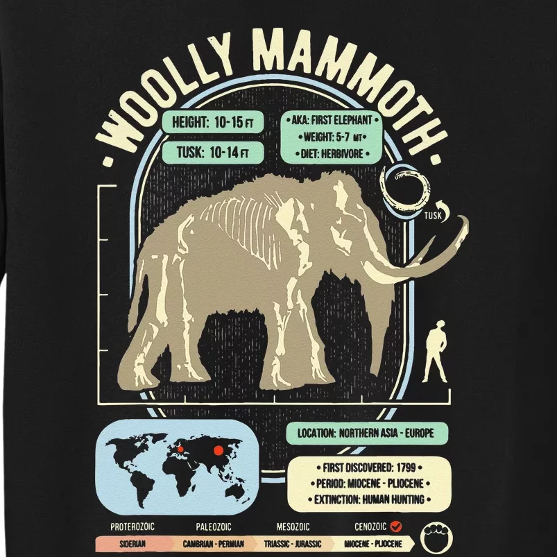 Dinosaur Facts Woolly Mammoth Science & Anatomy Gift Sweatshirt