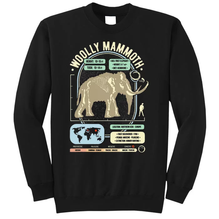 Dinosaur Facts Woolly Mammoth Science & Anatomy Gift Sweatshirt