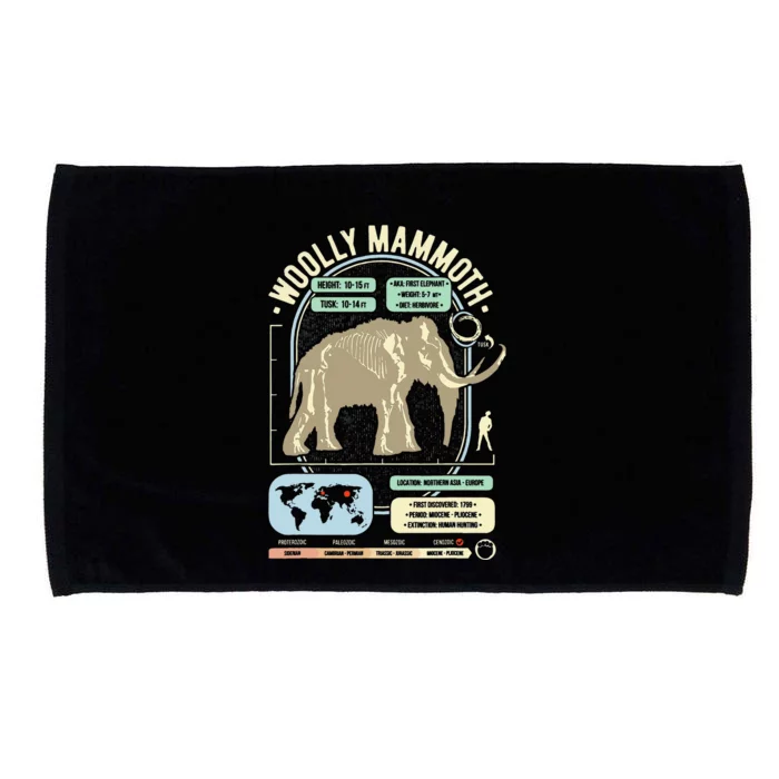 Dinosaur Facts Woolly Mammoth Science & Anatomy Gift Microfiber Hand Towel