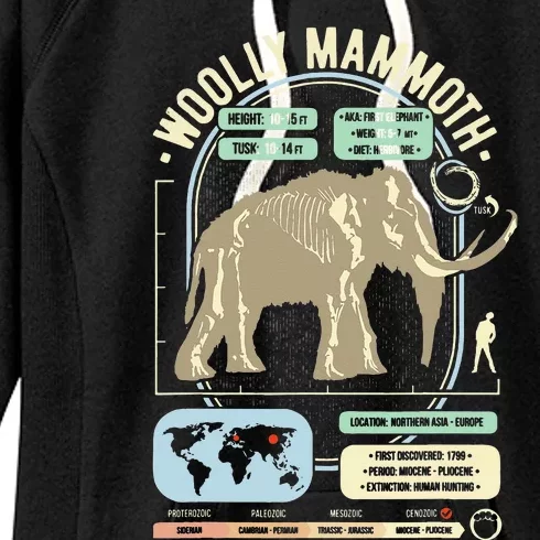 Dinosaur Facts Woolly Mammoth Science & Anatomy Gift Women's Fleece Hoodie