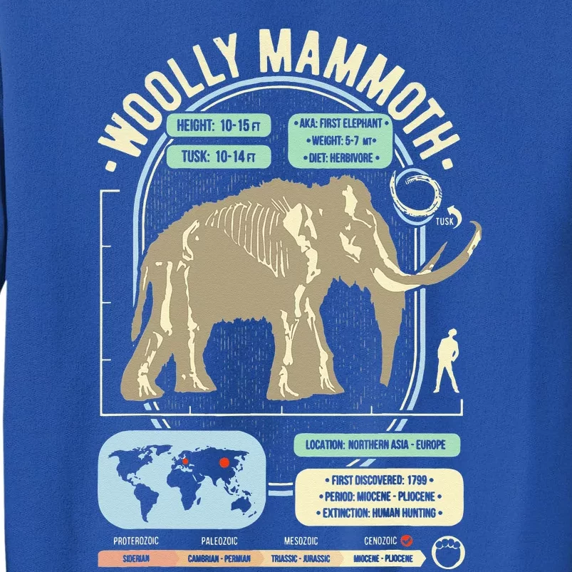 Dinosaur Facts Woolly Mammoth Science & Anatomy Gift Sweatshirt