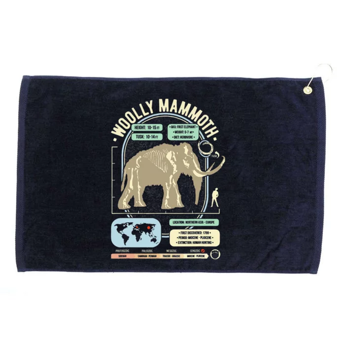 Dinosaur Facts Woolly Mammoth Science & Anatomy Gift Grommeted Golf Towel