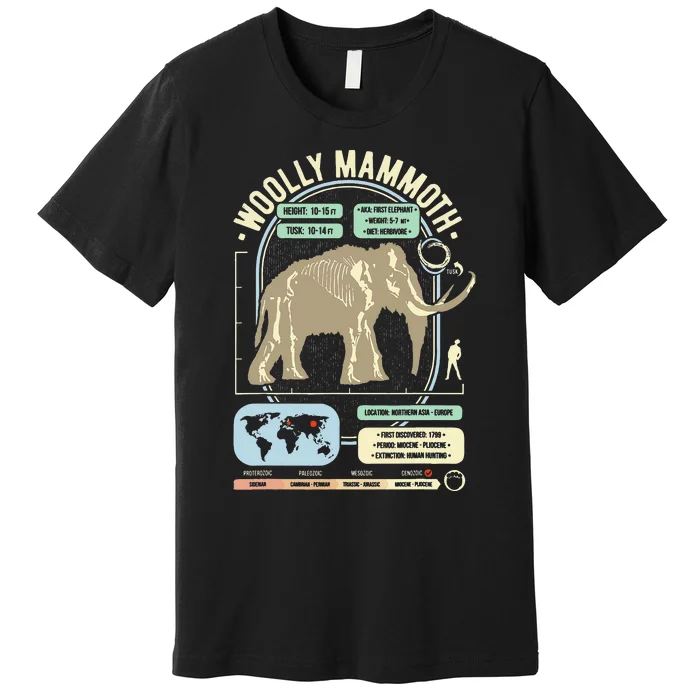 Dinosaur Facts Woolly Mammoth Science & Anatomy Gift Premium T-Shirt