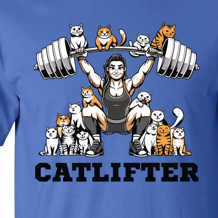 Deadlifter Fitness Workout Bodybuilder Deadlifting Cat Cute Gift Tall T-Shirt