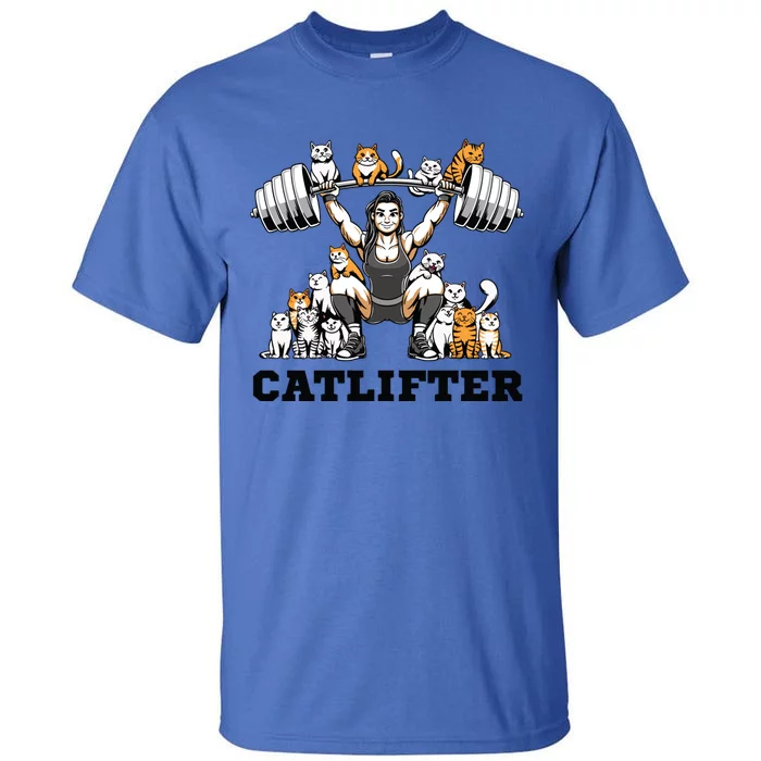 Deadlifter Fitness Workout Bodybuilder Deadlifting Cat Cute Gift Tall T-Shirt