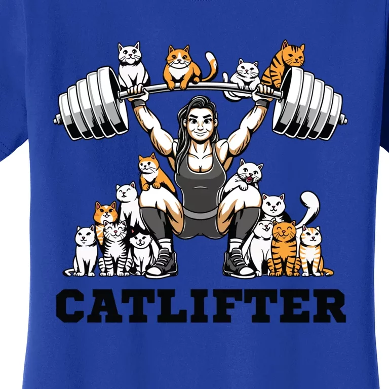 Deadlifter Fitness Workout Bodybuilder Deadlifting Cat Cute Gift Women's T-Shirt