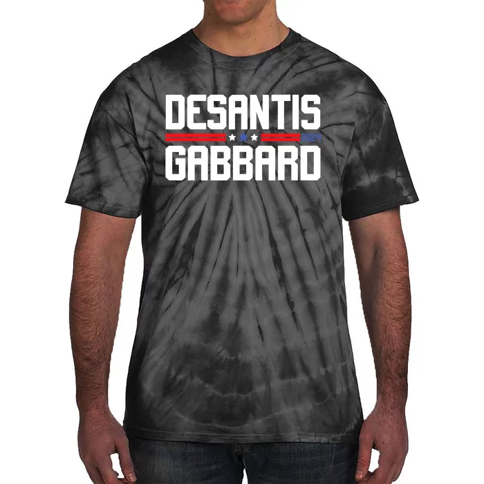 Desantis Gabbard 2024 Ron Desantis Tulsi Gabbard President Tie-Dye T-Shirt