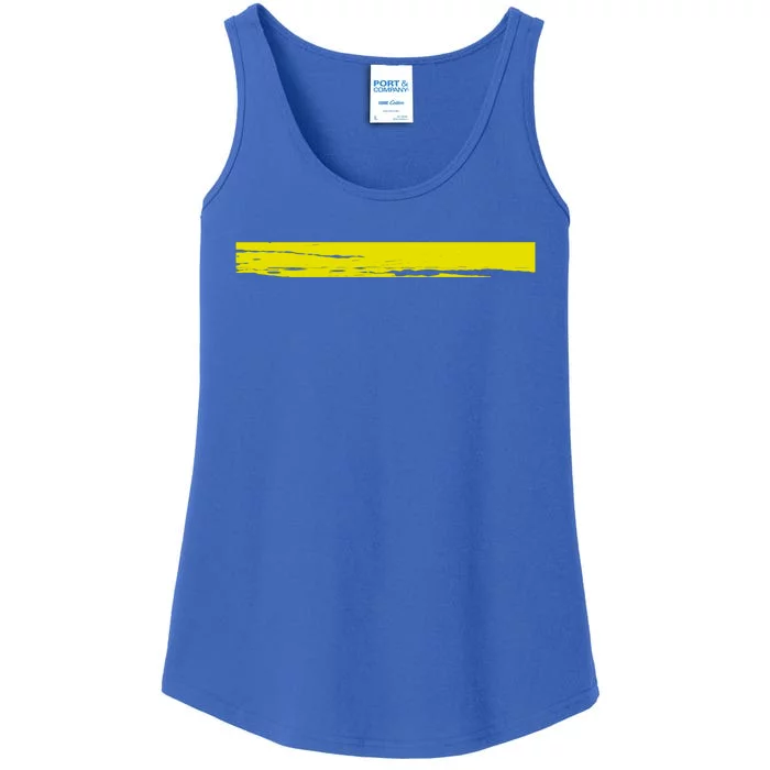 Dispatcher Gift 911 Operator Thin Gold Yellow Line Dispatcher Gift Ladies Essential Tank