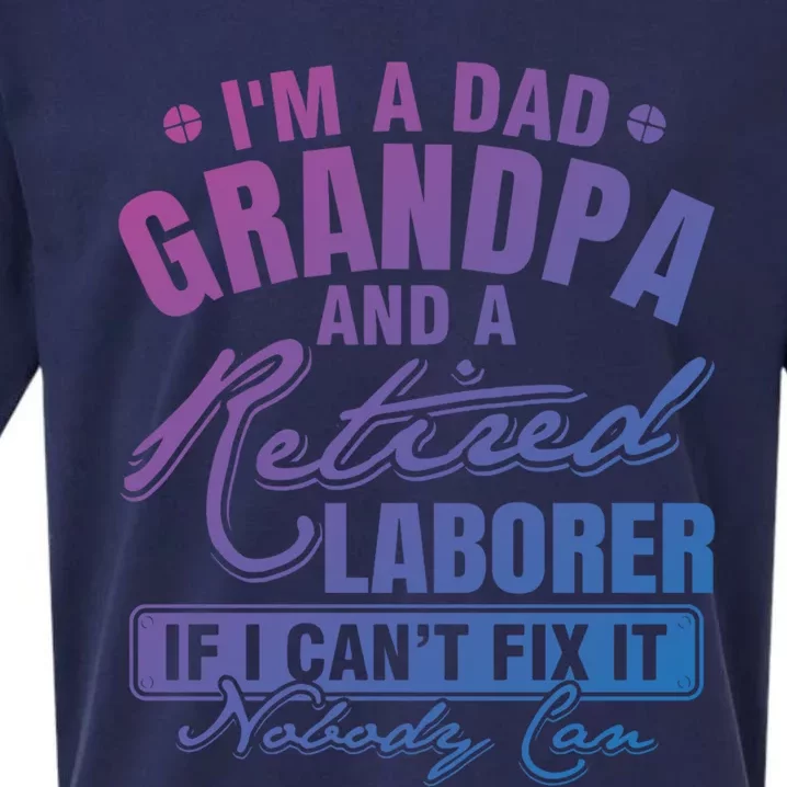 Dad Grandpa And A Retired Laborer Funny Xmas/Fathers Day Gift Sueded Cloud Jersey T-Shirt