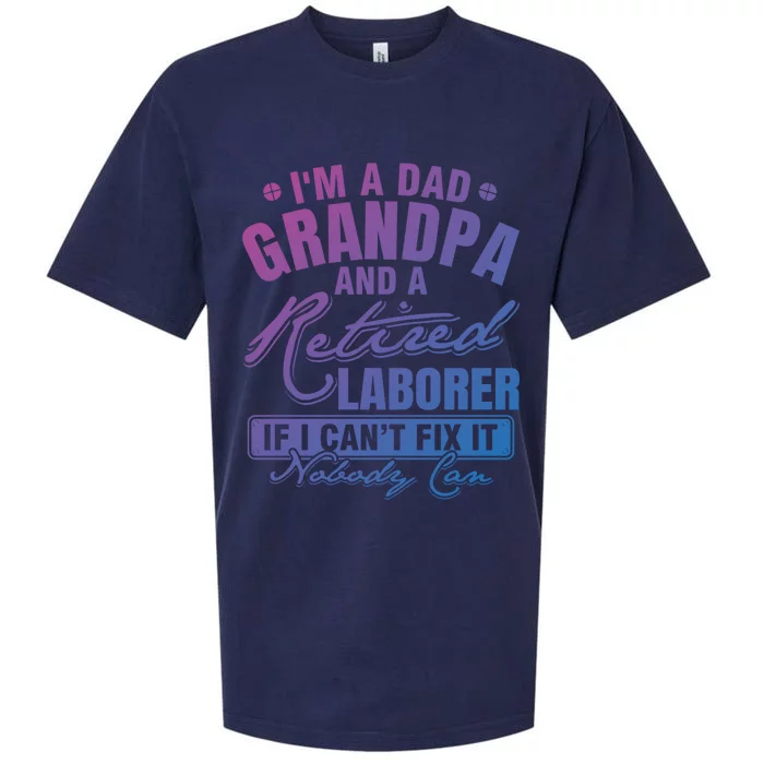 Dad Grandpa And A Retired Laborer Funny Xmas/Fathers Day Gift Sueded Cloud Jersey T-Shirt