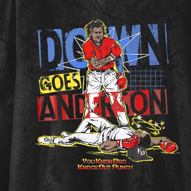 DOWN GOES ANDERSON FUNNY BASEBALL Trending Design Hooded Wearable Blanket