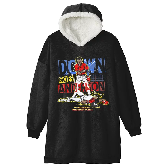 DOWN GOES ANDERSON FUNNY BASEBALL Trending Design Hooded Wearable Blanket