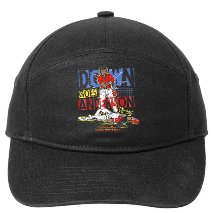 DOWN GOES ANDERSON FUNNY BASEBALL Trending Design 7-Panel Snapback Hat